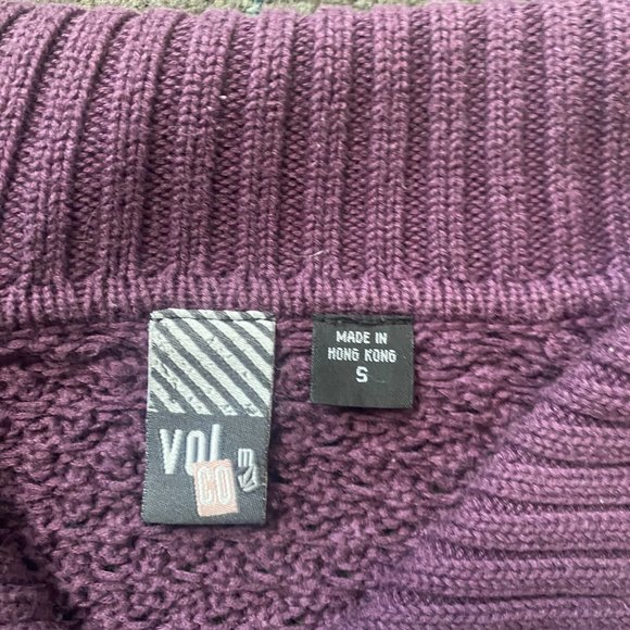 Volcom Purple Sweater w/ Double Zipper - Picture 4 of 5